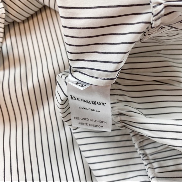 Brøgger striped ruffle hem Button-Up Top long sleeve dropped shoulder - Picture 12 of 12